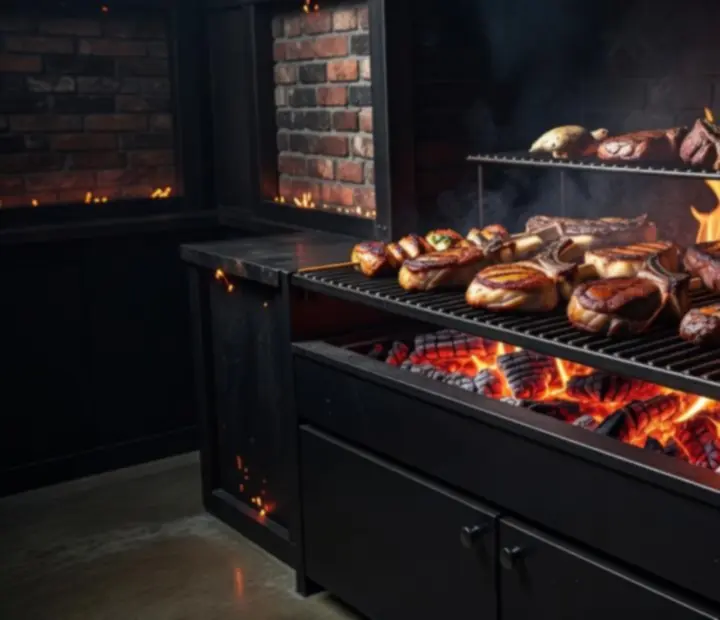 Parázsló fa parázson sülő húsok és grill különlegességek